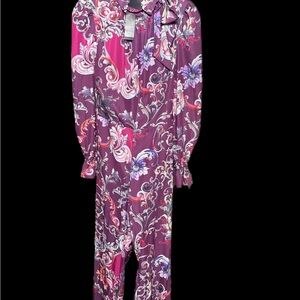 bebe Purple Floral Jumpsuit